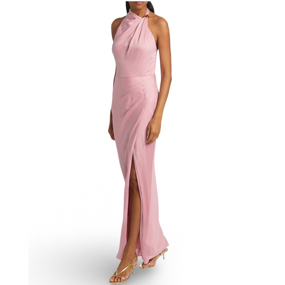 Nicholas Galilea Formal Embellished Draped Halter Gown Size 10
